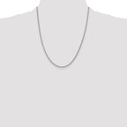 Sterling Silver Rhodium-plated 2mm Curb Chain