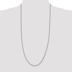 Sterling Silver Rhodium-plated 2mm Curb Chain