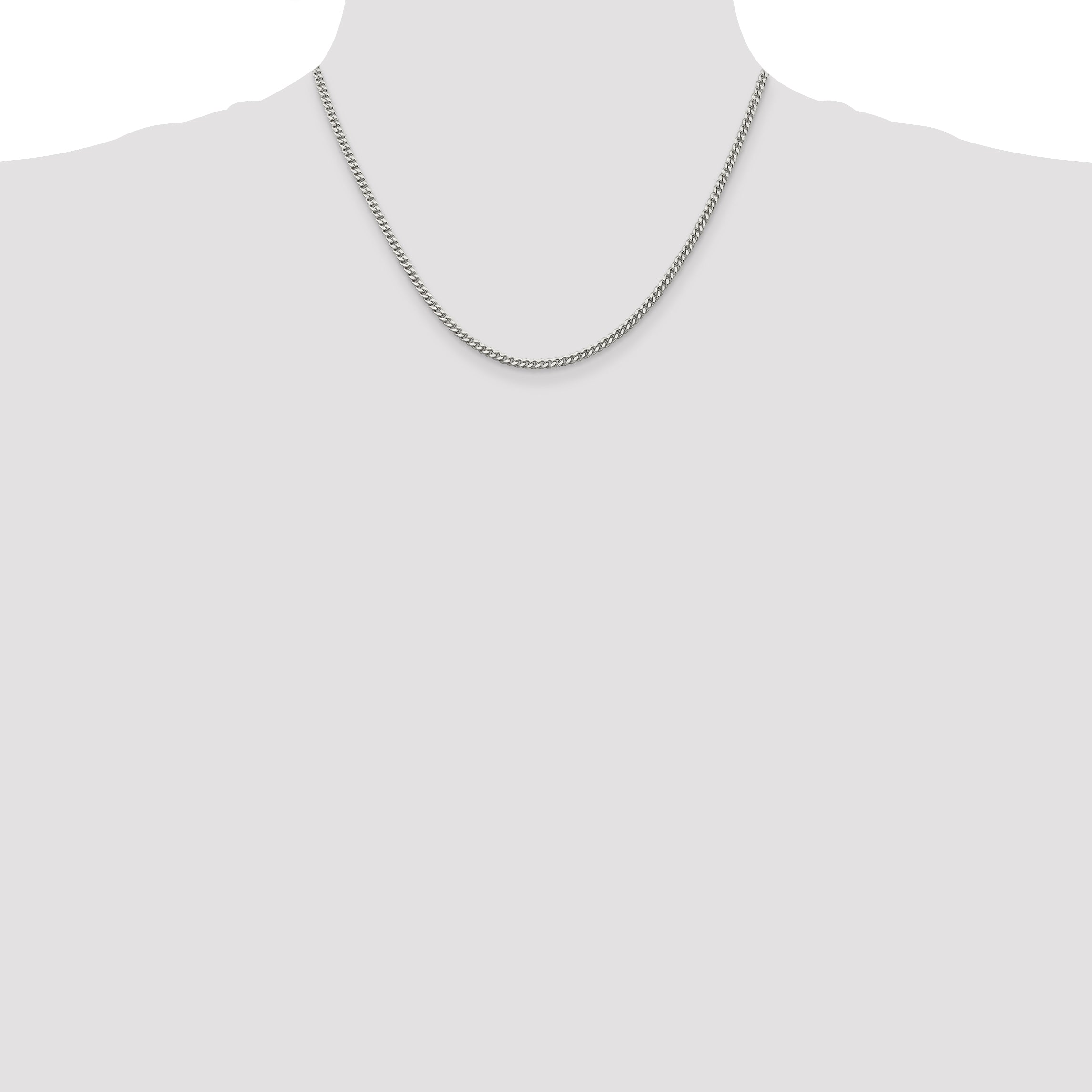 Sterling Silver Curb Chain Necklace 3mm