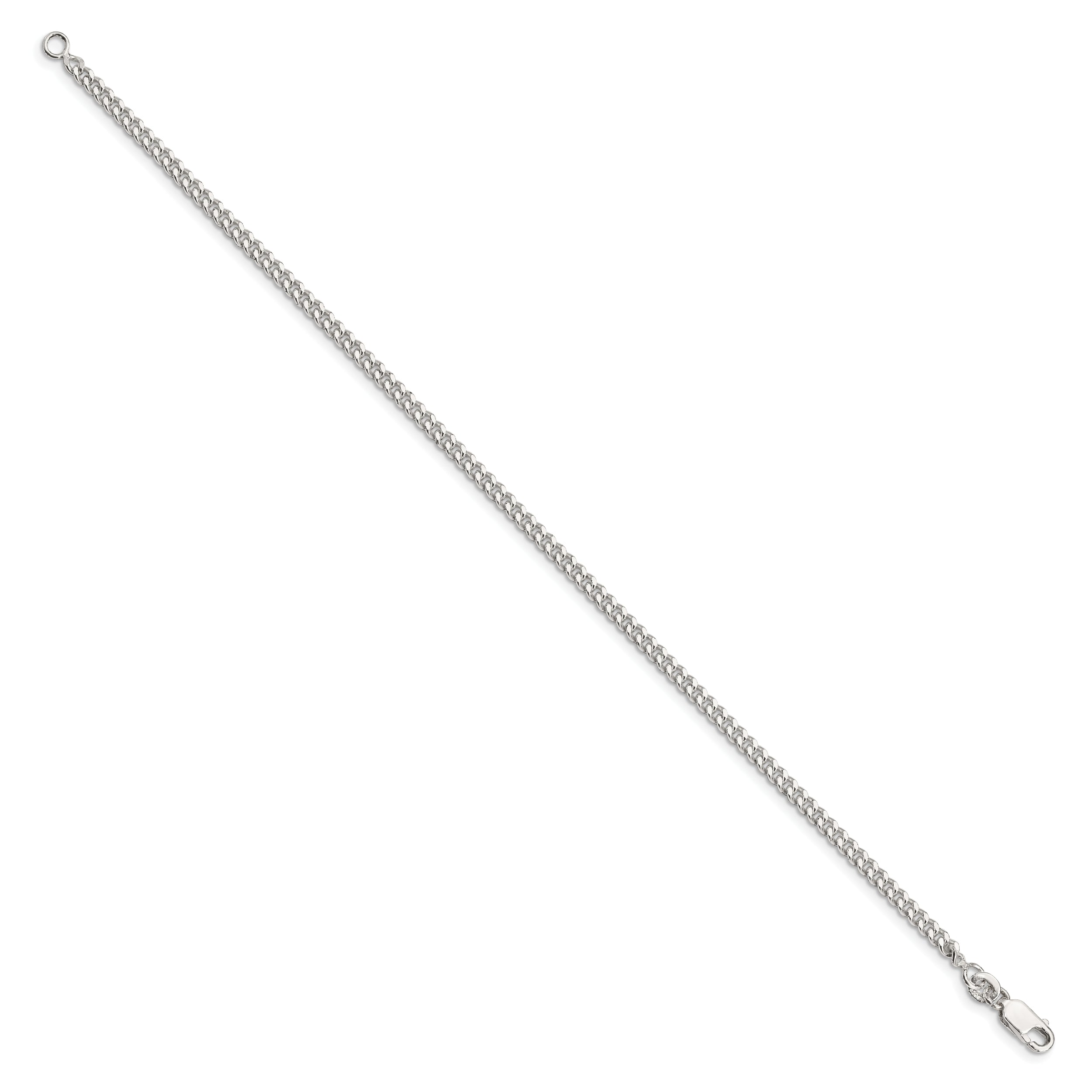 Sterling Silver 3mm Curb Chain Anklet