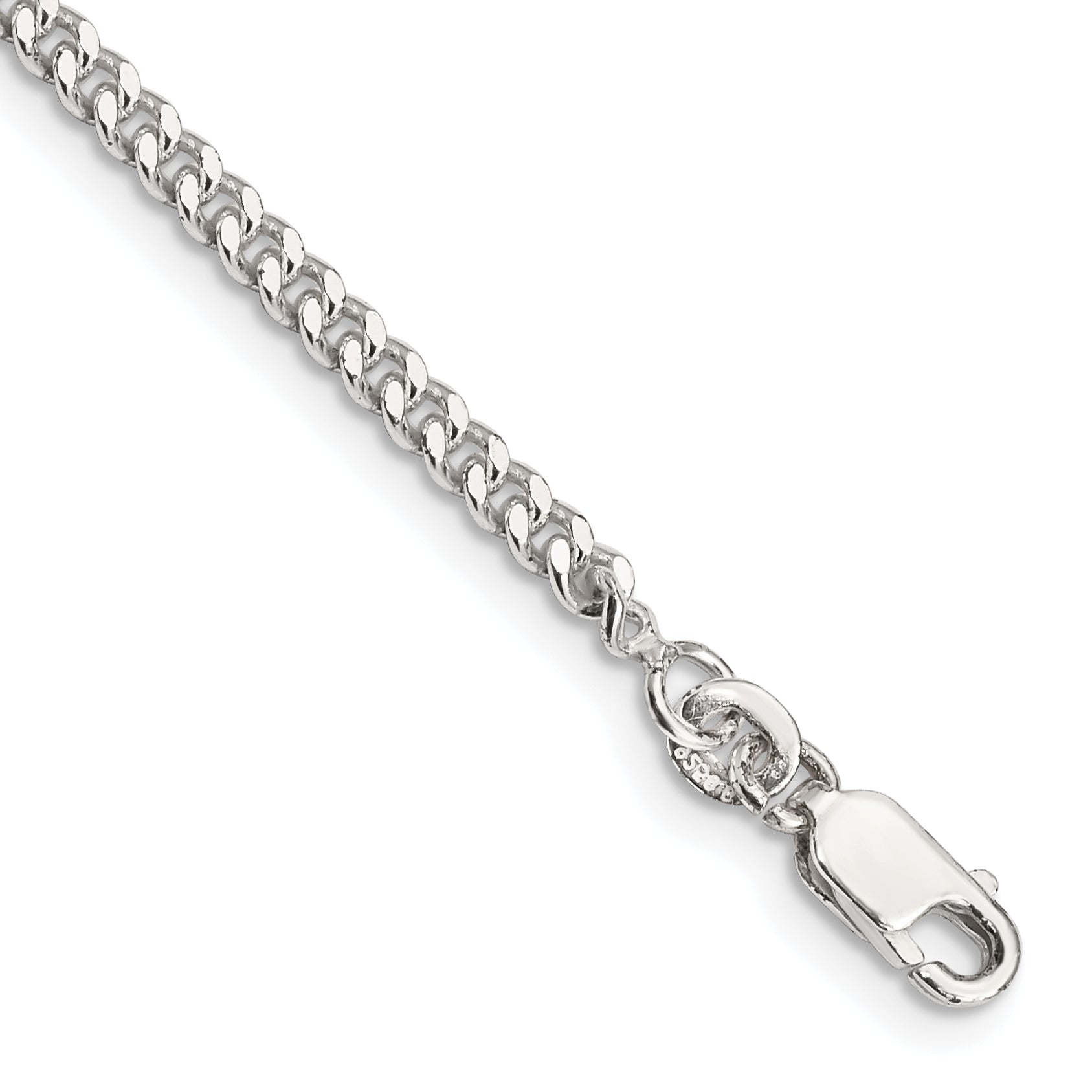 Sterling Silver 3mm Curb Chain Anklet Main image