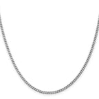 Sterling Silver Rhodium-Plated Curb Chain Necklace 3mm