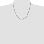 Sterling Silver Rhodium-Plated Curb Chain Necklace 3mm