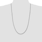 Sterling Silver Rhodium-plated 3mm Curb Chain