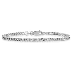 Sterling Silver Rhodium-plated 3mm Curb Chain