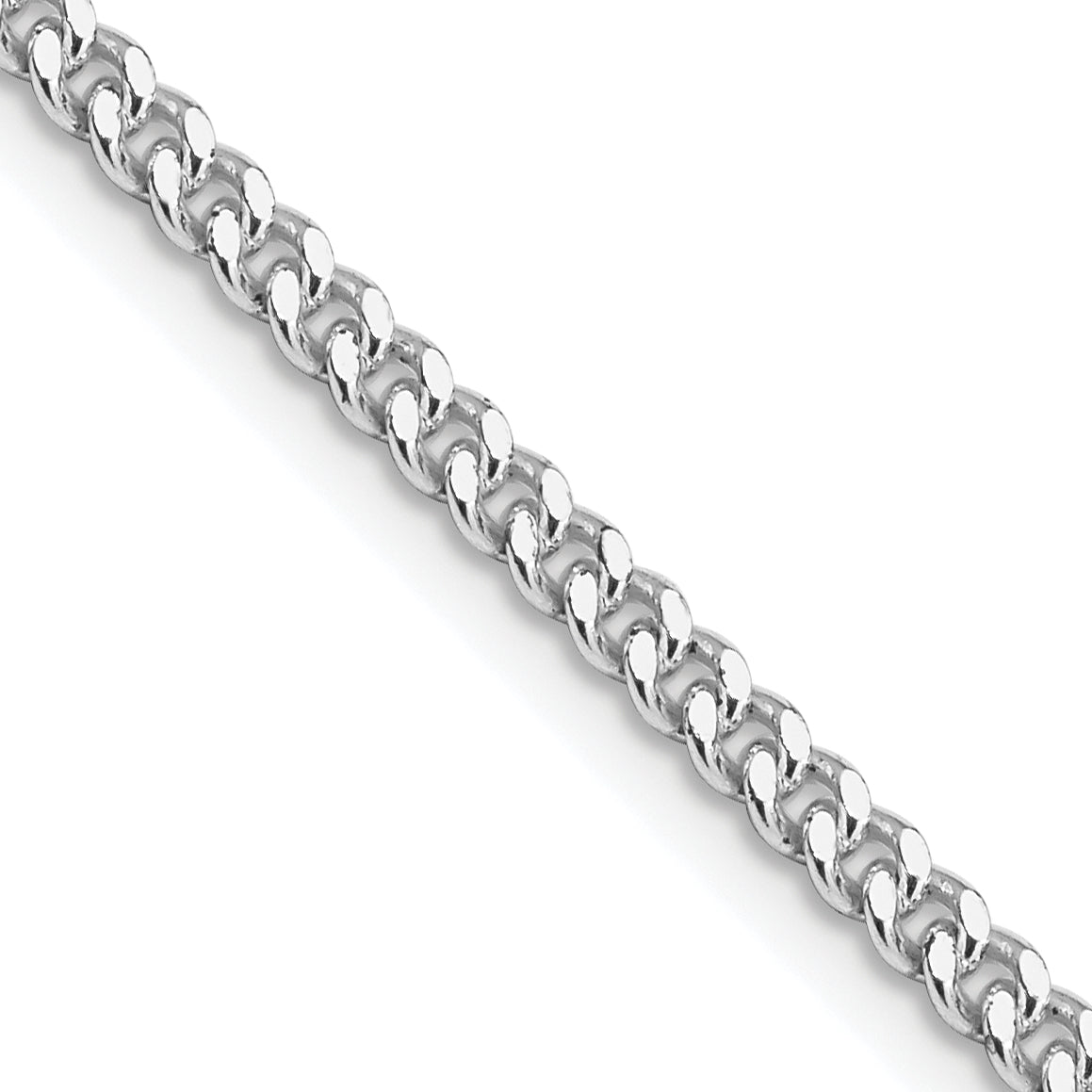 Sterling Silver Rhodium-plated 3mm Curb Chain Main image