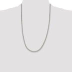 Sterling Silver Rhodium-plated 3.5mm Curb Chain