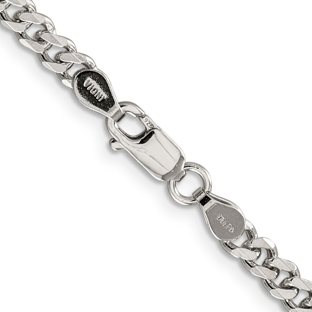 Sterling Silver Rhodium-plated 4.5mm Curb Chain