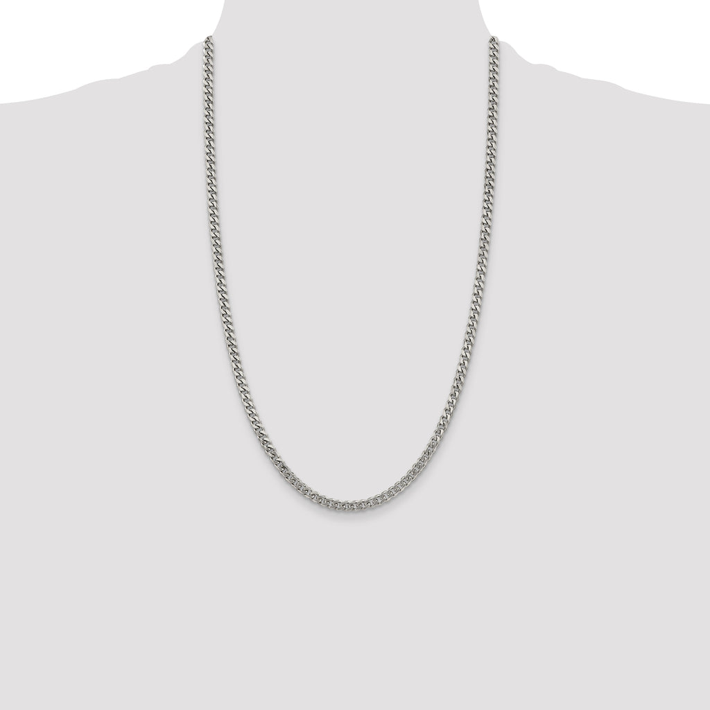 Sterling Silver Rhodium-plated 4.5mm Curb Chain