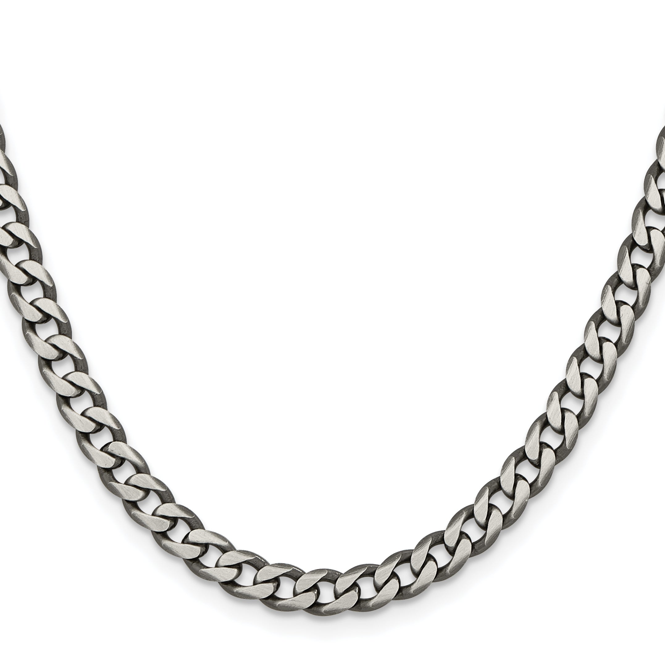 Sterling Silver Antiqued 6.0mm Curb Chain