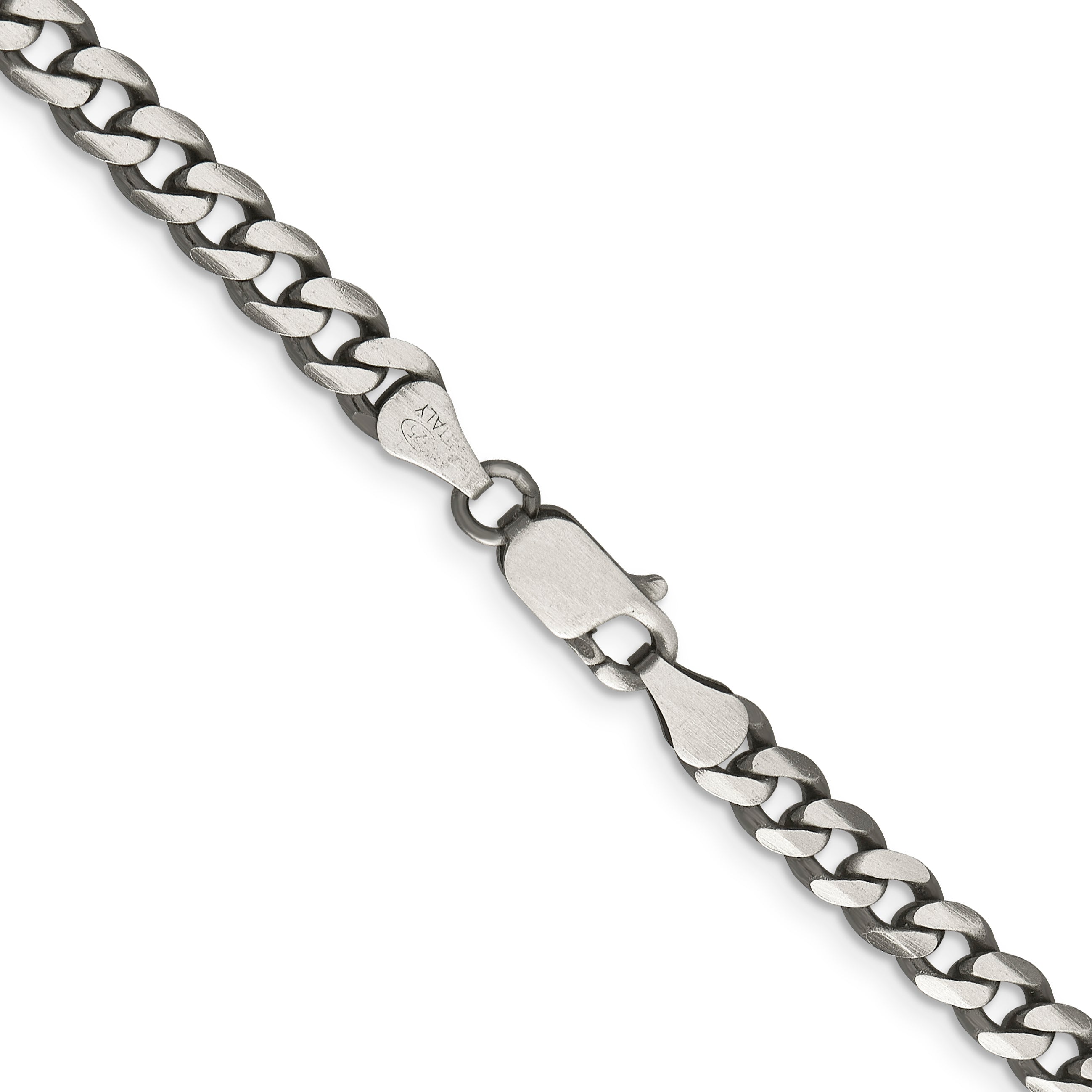 Sterling Silver Antiqued 6.0mm Curb Chain