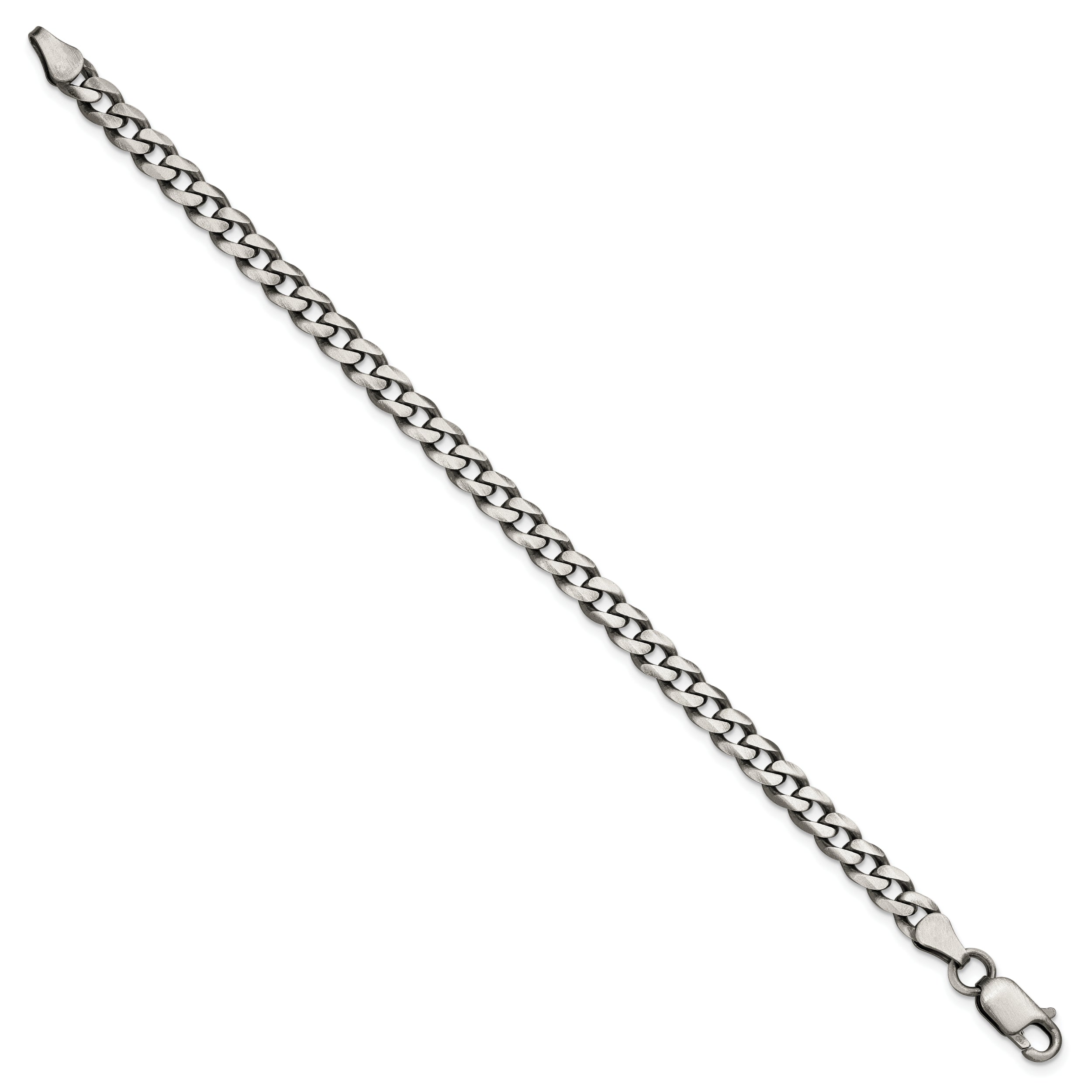 Sterling Silver Antiqued 6.0mm Curb Chain