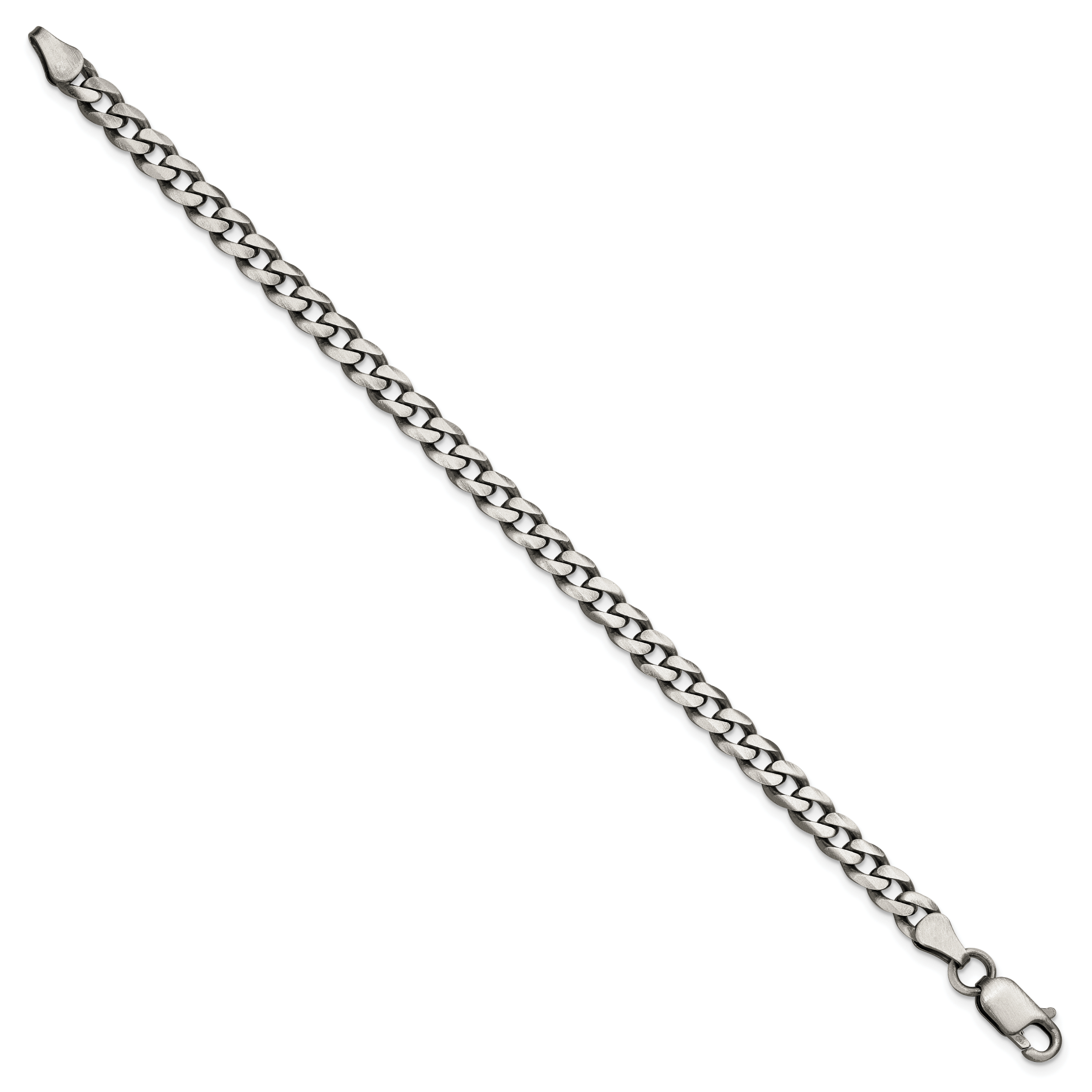 Antiqued Curb Chain Necklace in Sterling Silver, 6mm Secondary image