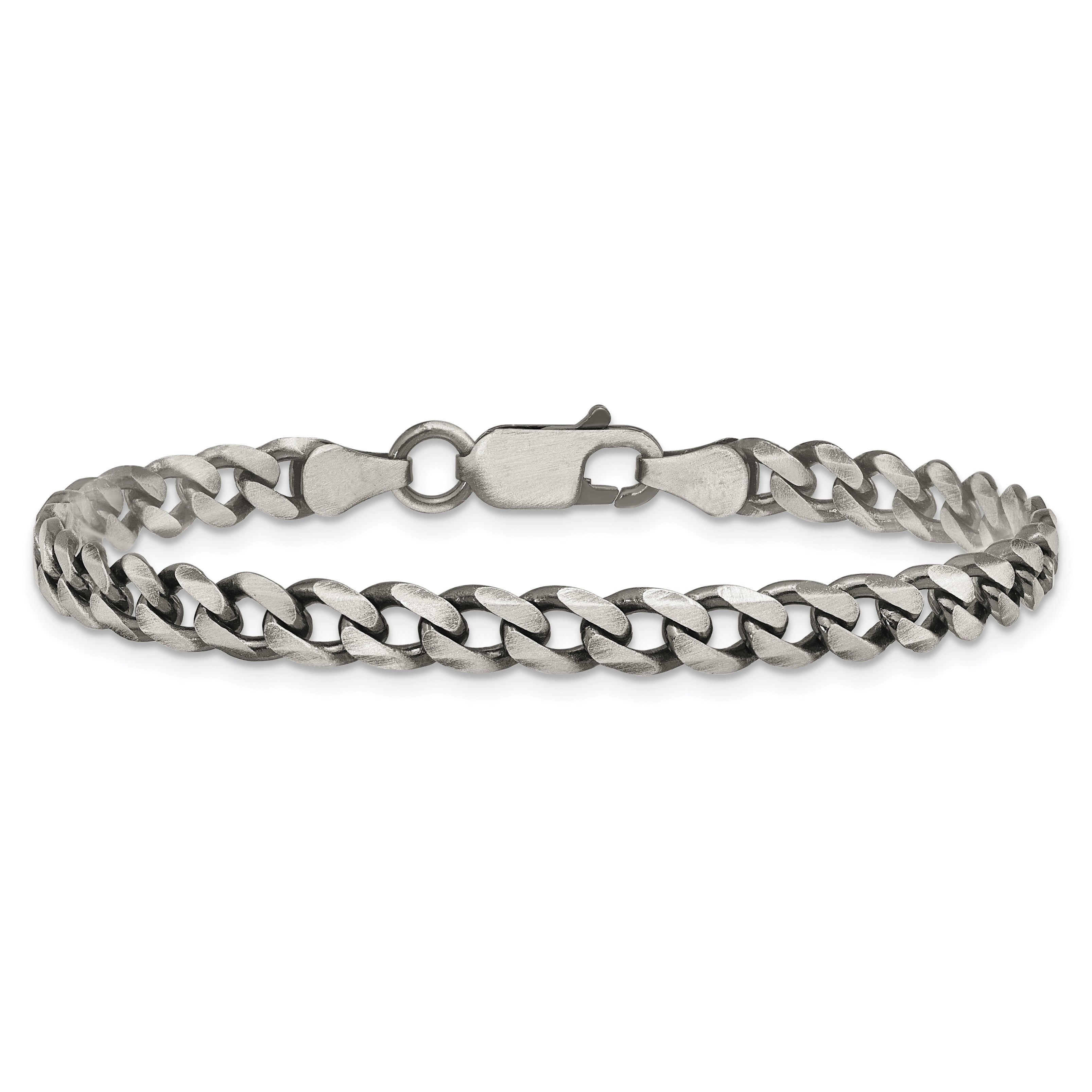 Sterling Silver Antiqued 6.0mm Curb Chain