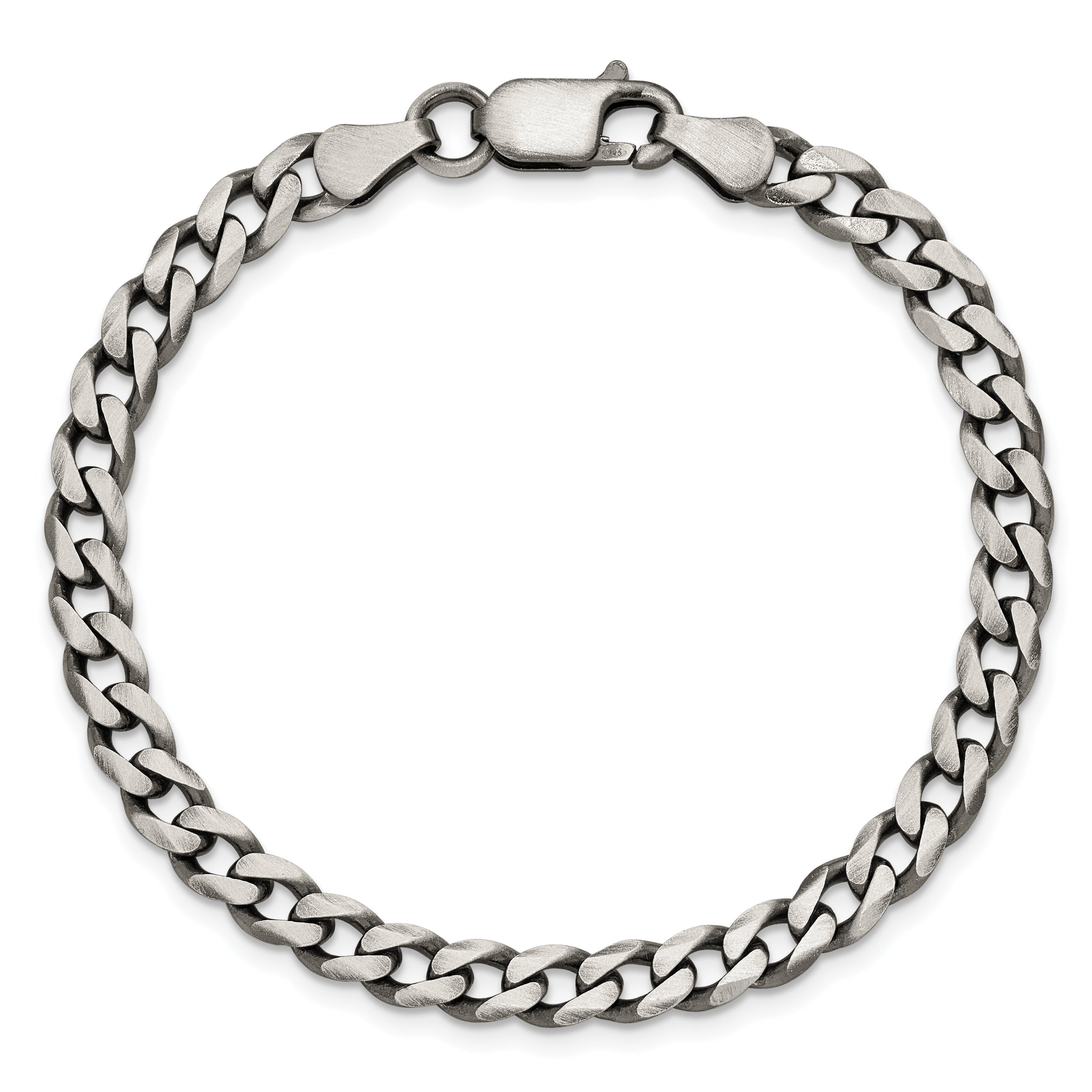 Sterling Silver Antiqued 6.0mm Curb Chain