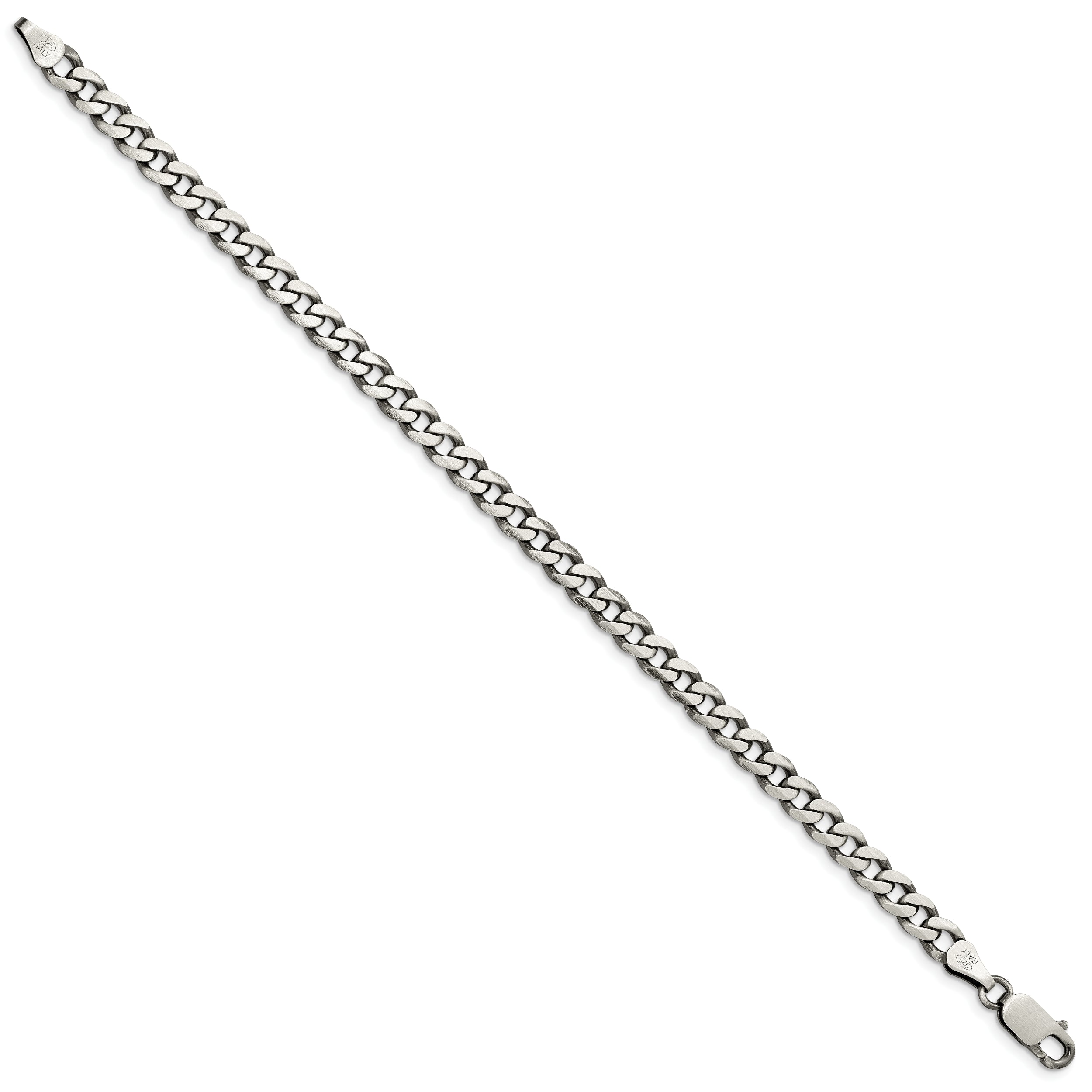 Sterling Silver Antiqued 6.0mm Curb Chain