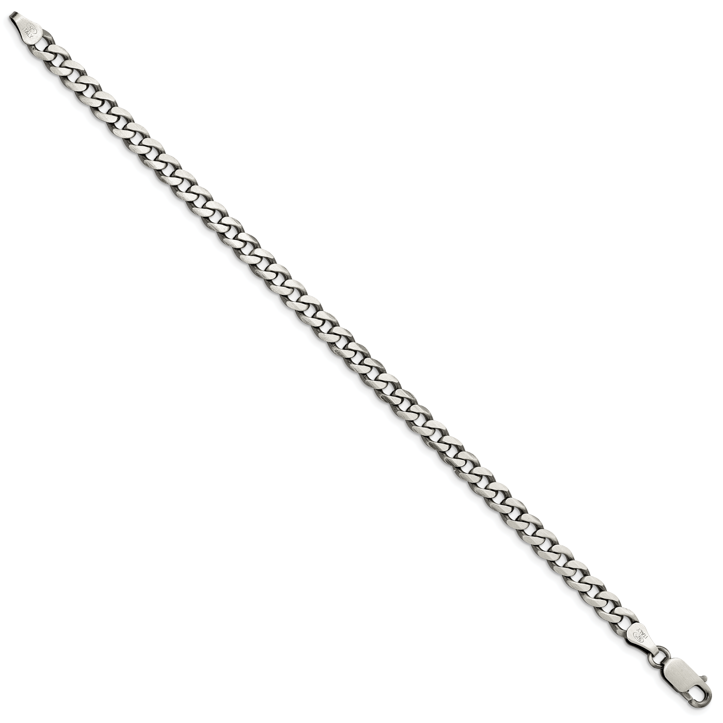 Sterling Silver Antiqued 6.0mm Curb Chain Secondary image