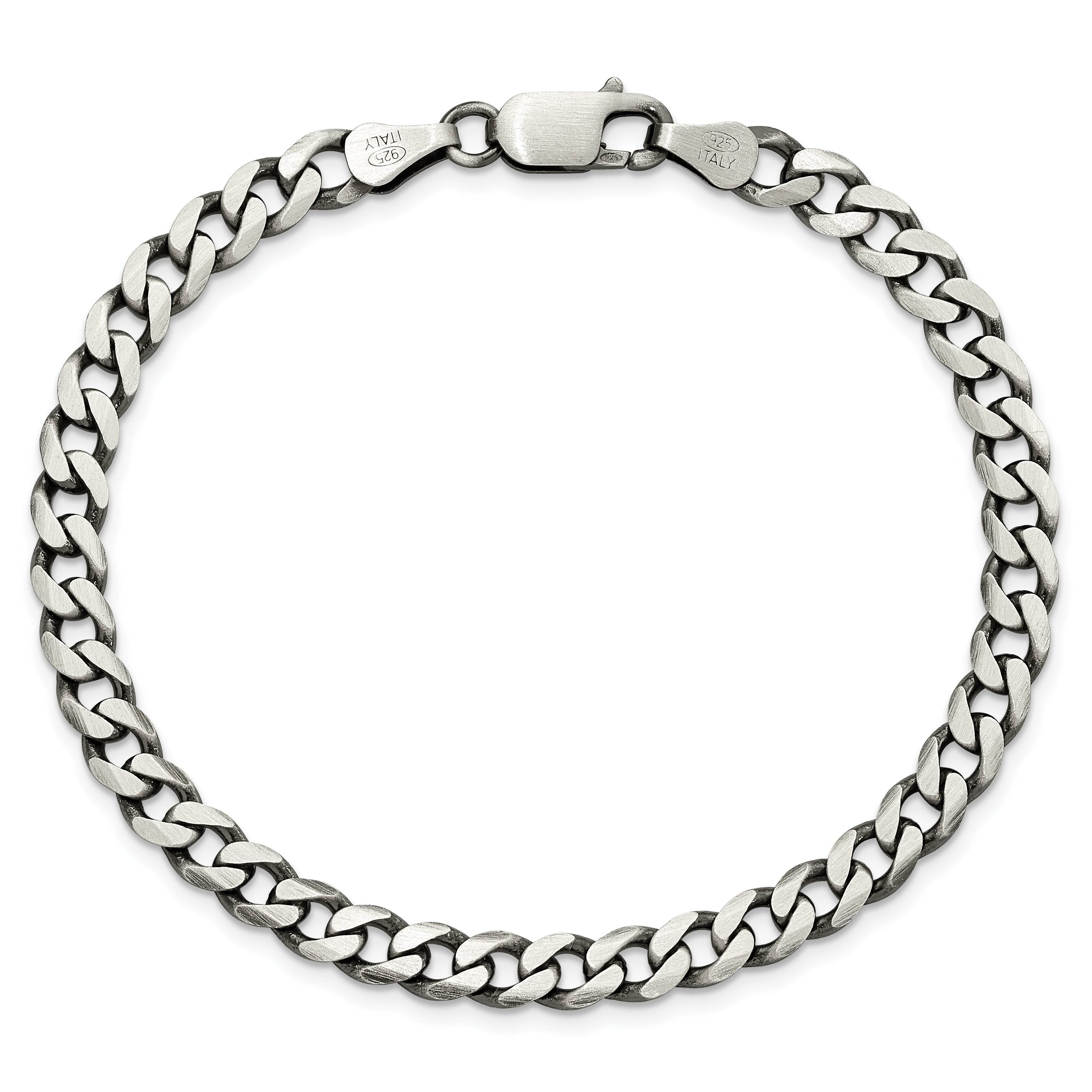 Sterling Silver Antiqued 6.0mm Curb Chain