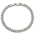 Sterling Silver Antiqued 6.0mm Curb Chain