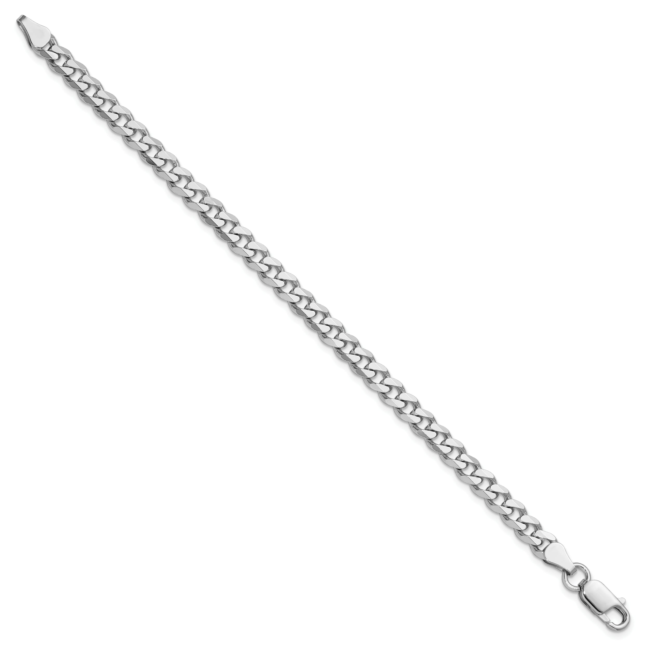 Sterling Silver Rhodium-plated 5.7mm Curb Chain