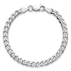 Sterling Silver Rhodium-plated 5.7mm Curb Chain