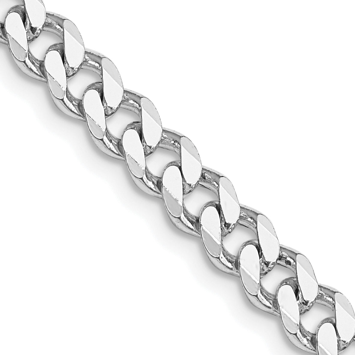 Sterling Silver Rhodium-plated 5.7mm Curb Chain