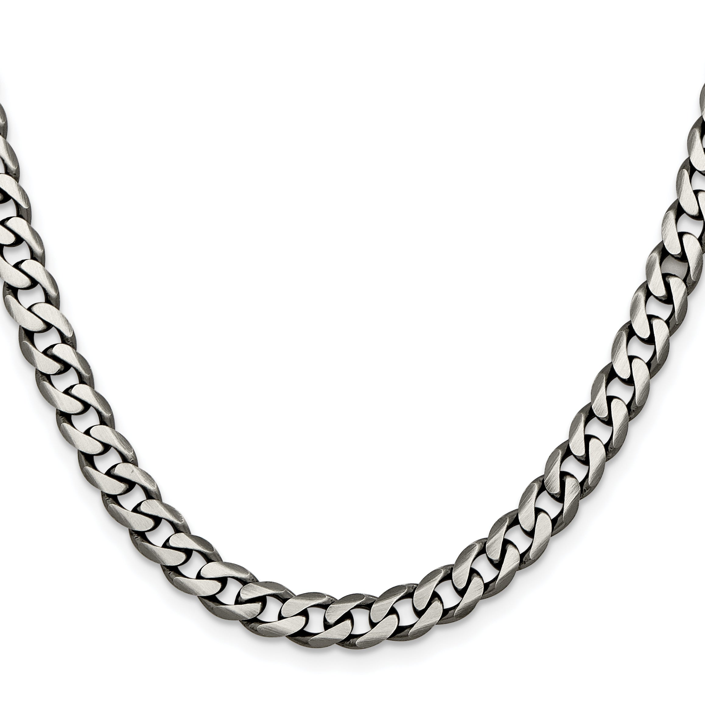 Sterling Silver Antiqued 6.5mm Curb Chain
