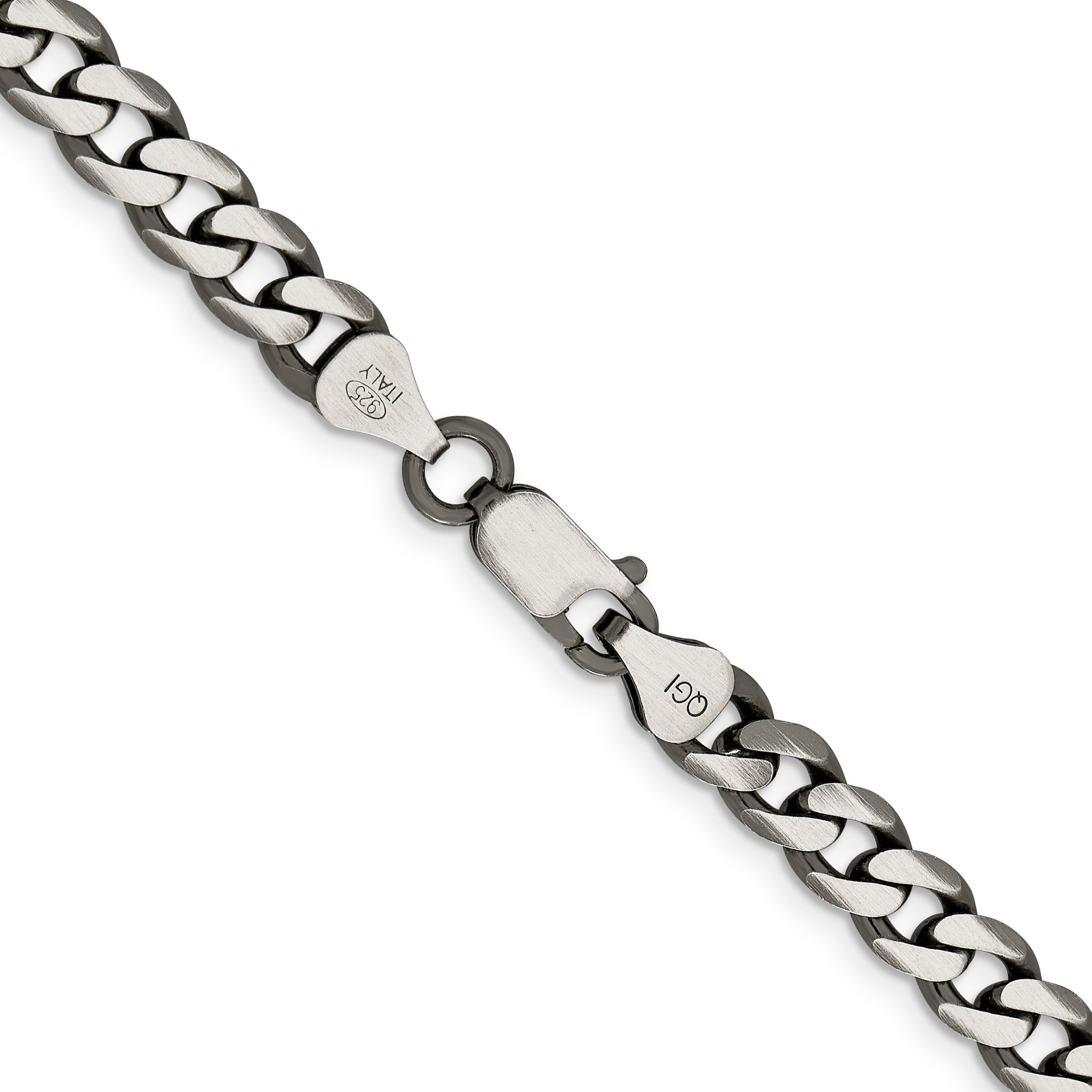 Sterling Silver Antiqued 6.5mm Curb Chain
