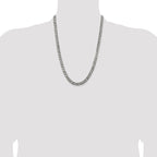 Sterling Silver Antiqued 6.5mm Curb Chain