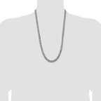 Sterling Silver Antiqued 6.5mm Curb Chain