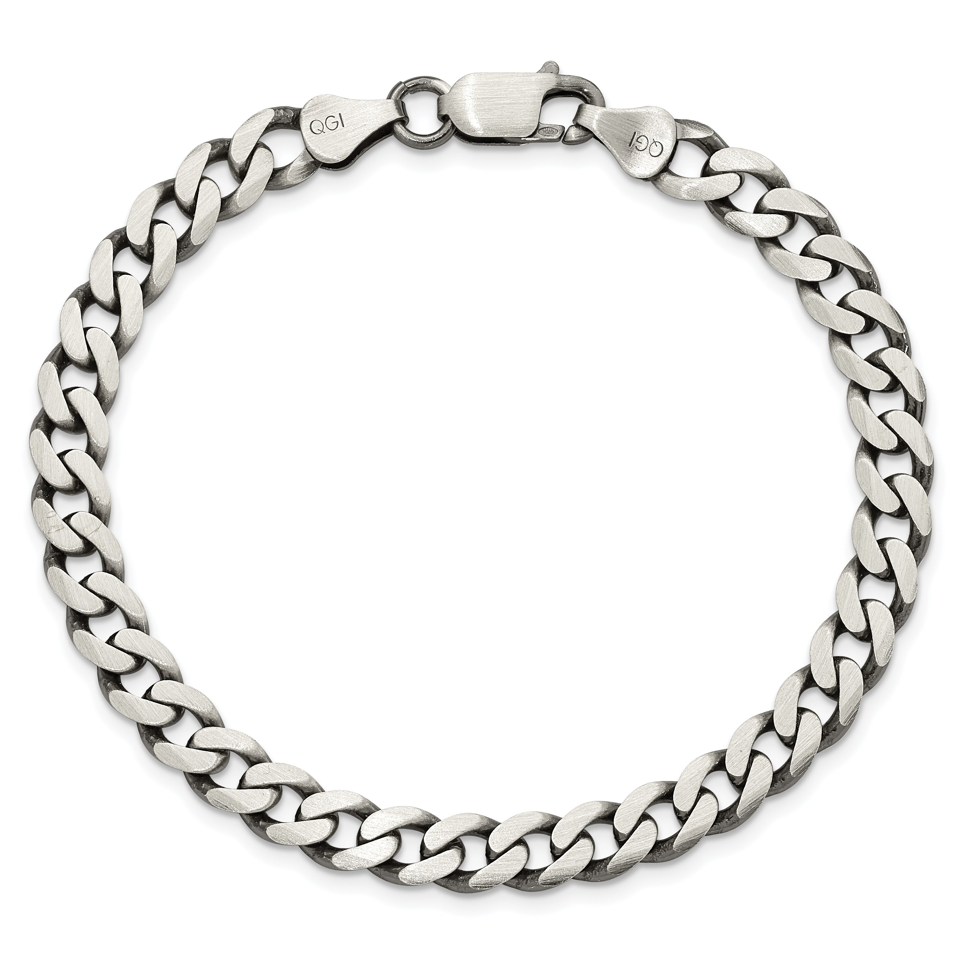 Sterling Silver Antiqued 6.5mm Curb Chain