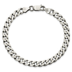 Sterling Silver Antiqued 6.5mm Curb Chain