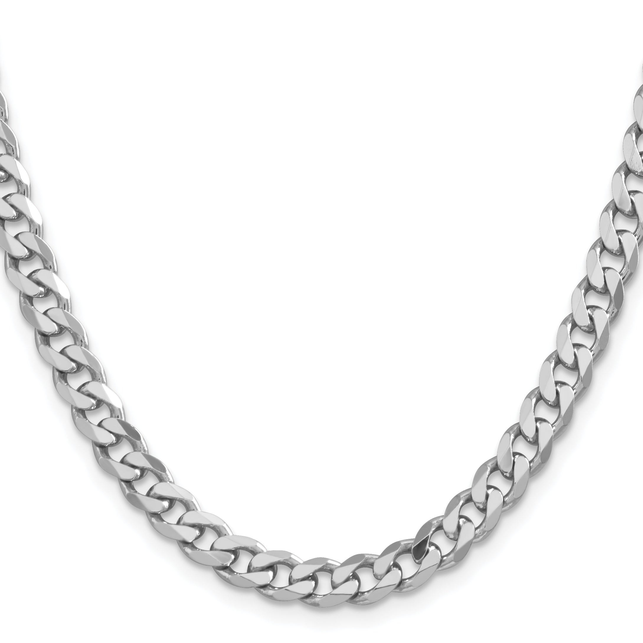 Sterling Silver Rhodium-Plated 6.5mm Curb Chain Secondary image