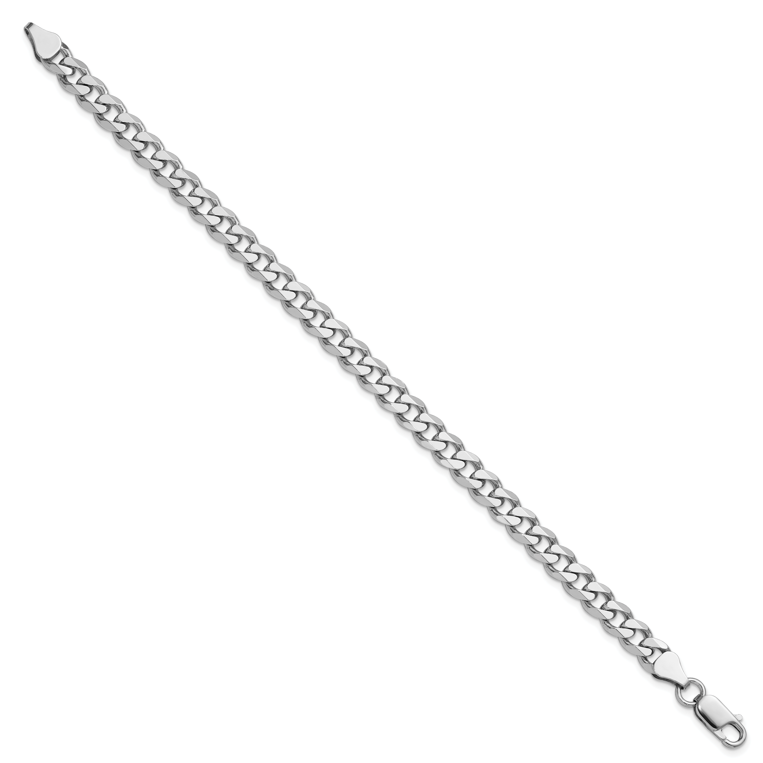 Sterling Silver Rhodium-plated 6.5mm Curb Chain Secondary image