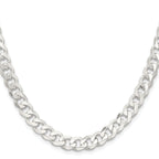 Sterling Silver Curb Chain Necklace 7.5mm