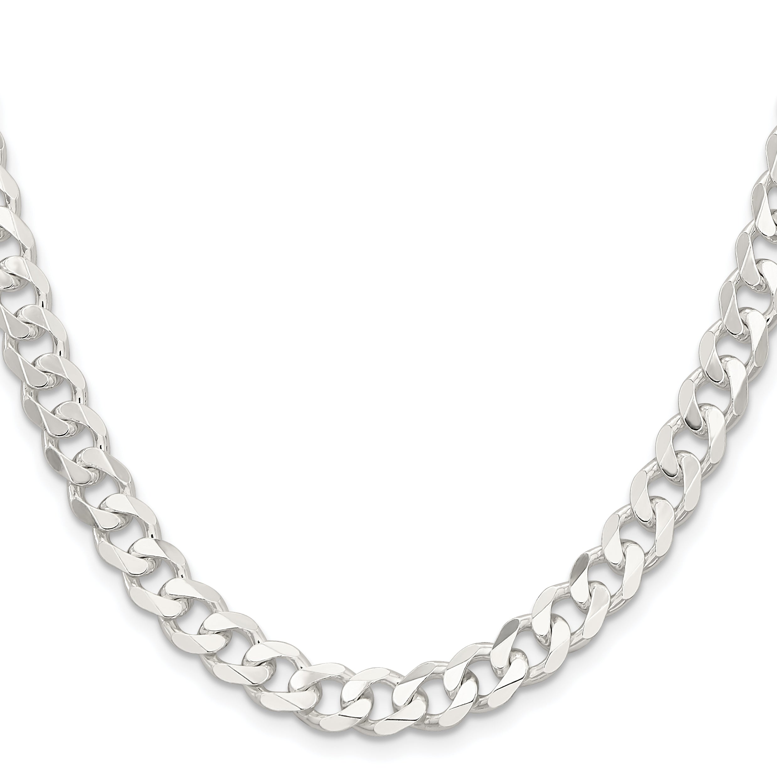 Sterling Silver Curb Chain Necklace 7.5mm