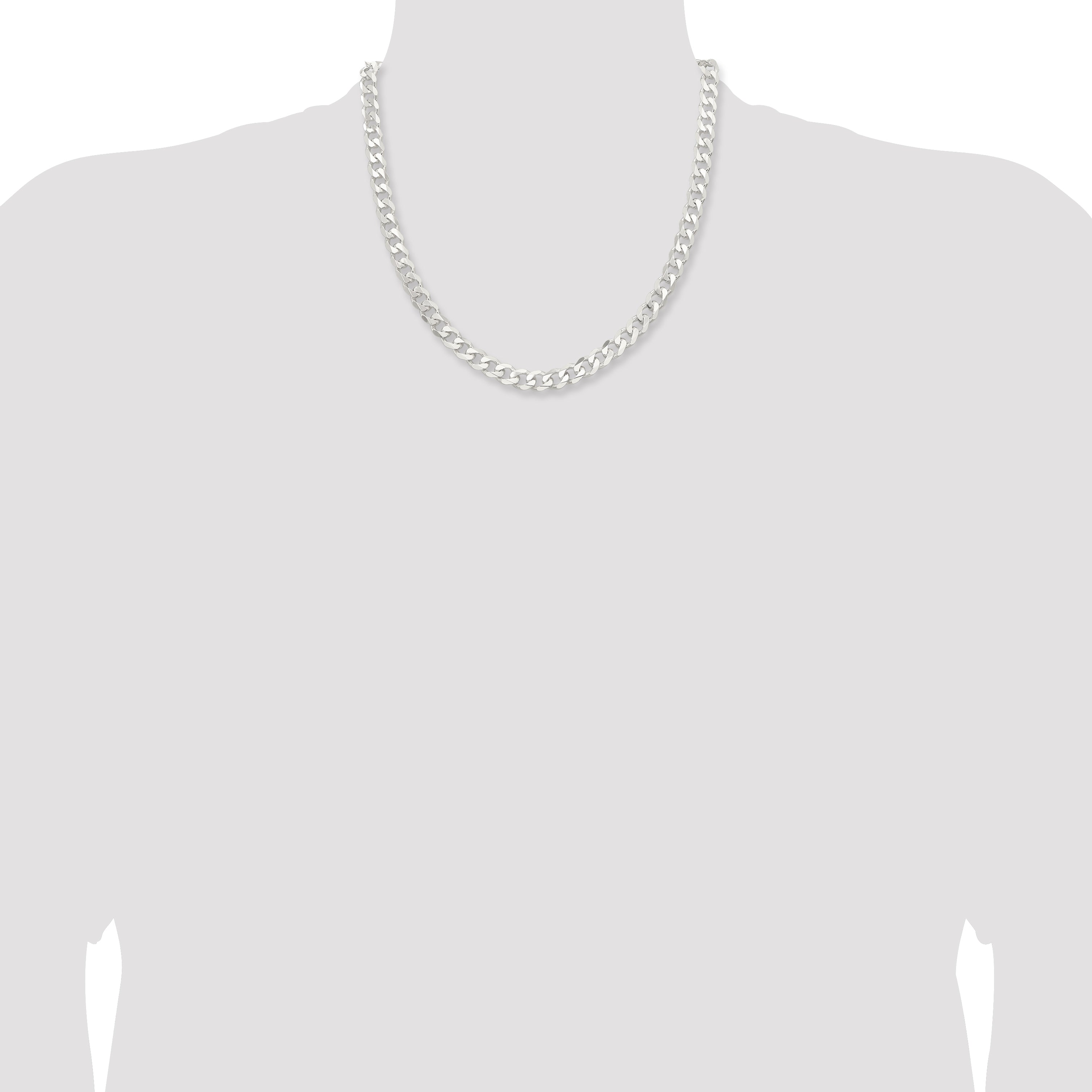 Sterling Silver Curb Chain Necklace 7.5mm