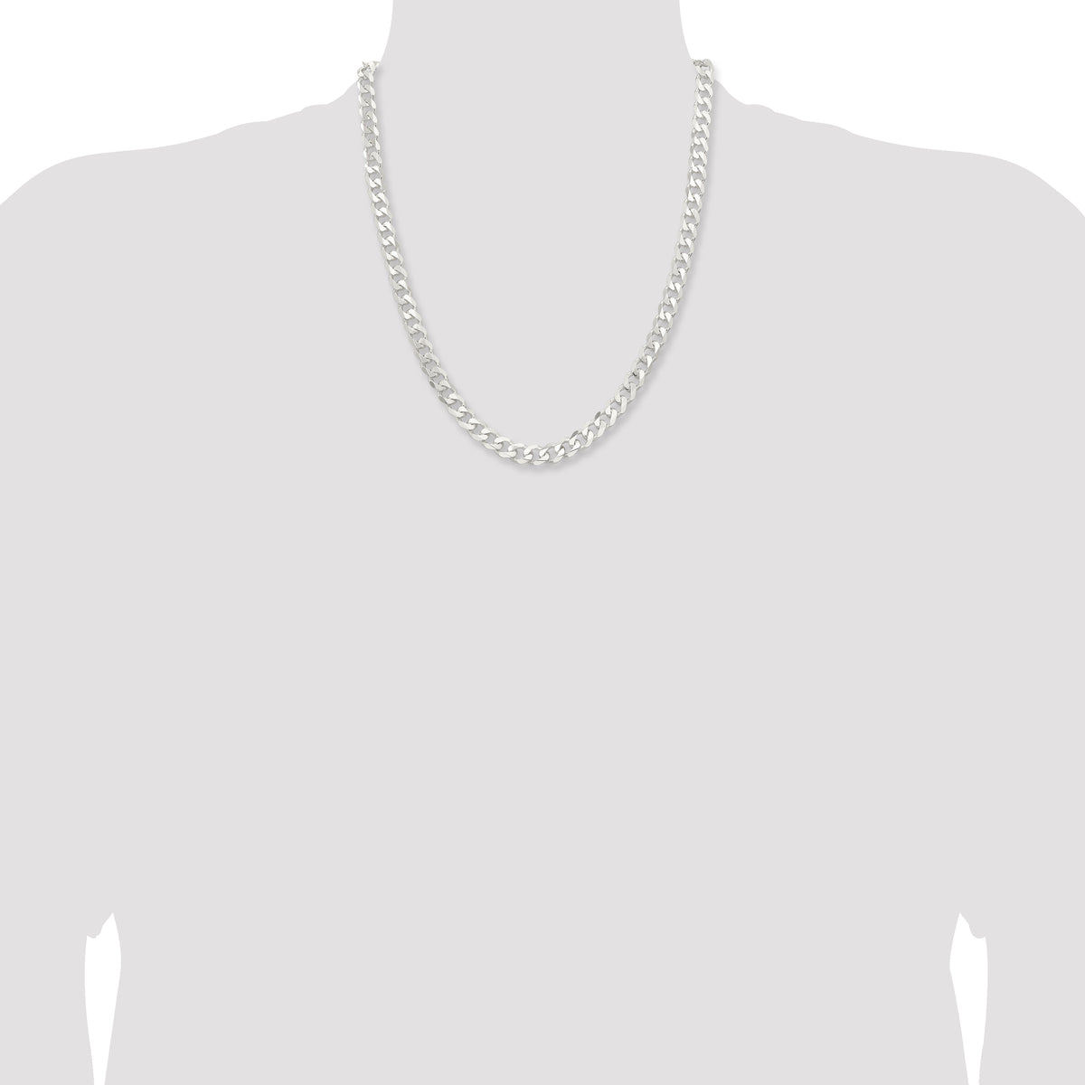 Sterling Silver 7.5mm Curb Chain