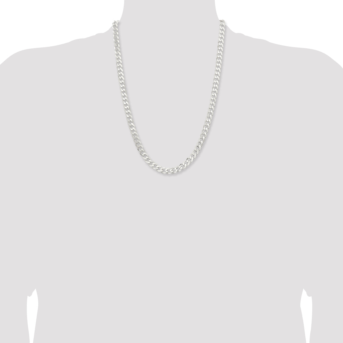 Sterling Silver 7.5mm Curb Chain