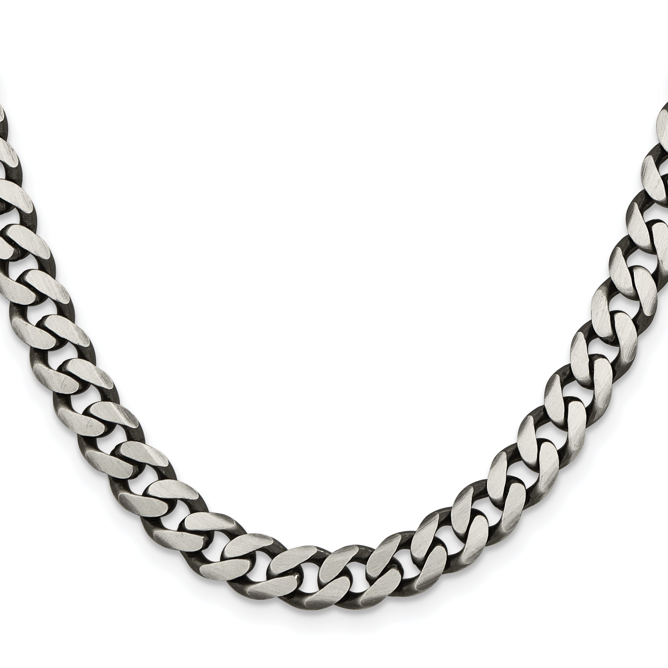 Sterling Silver Antiqued 7.5mm Curb Chain Secondary image