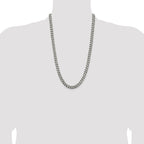 Sterling Silver Antiqued 7.5mm Curb Chain