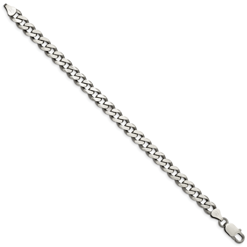 Sterling Silver Curb Chain Bracelet 7.5mm