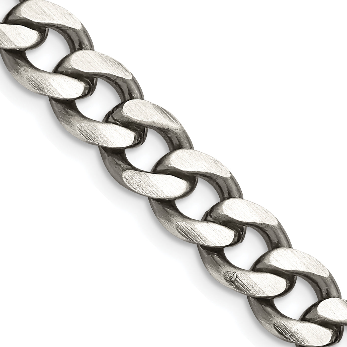 Sterling Silver Antiqued 7.5mm Curb Chain Main image