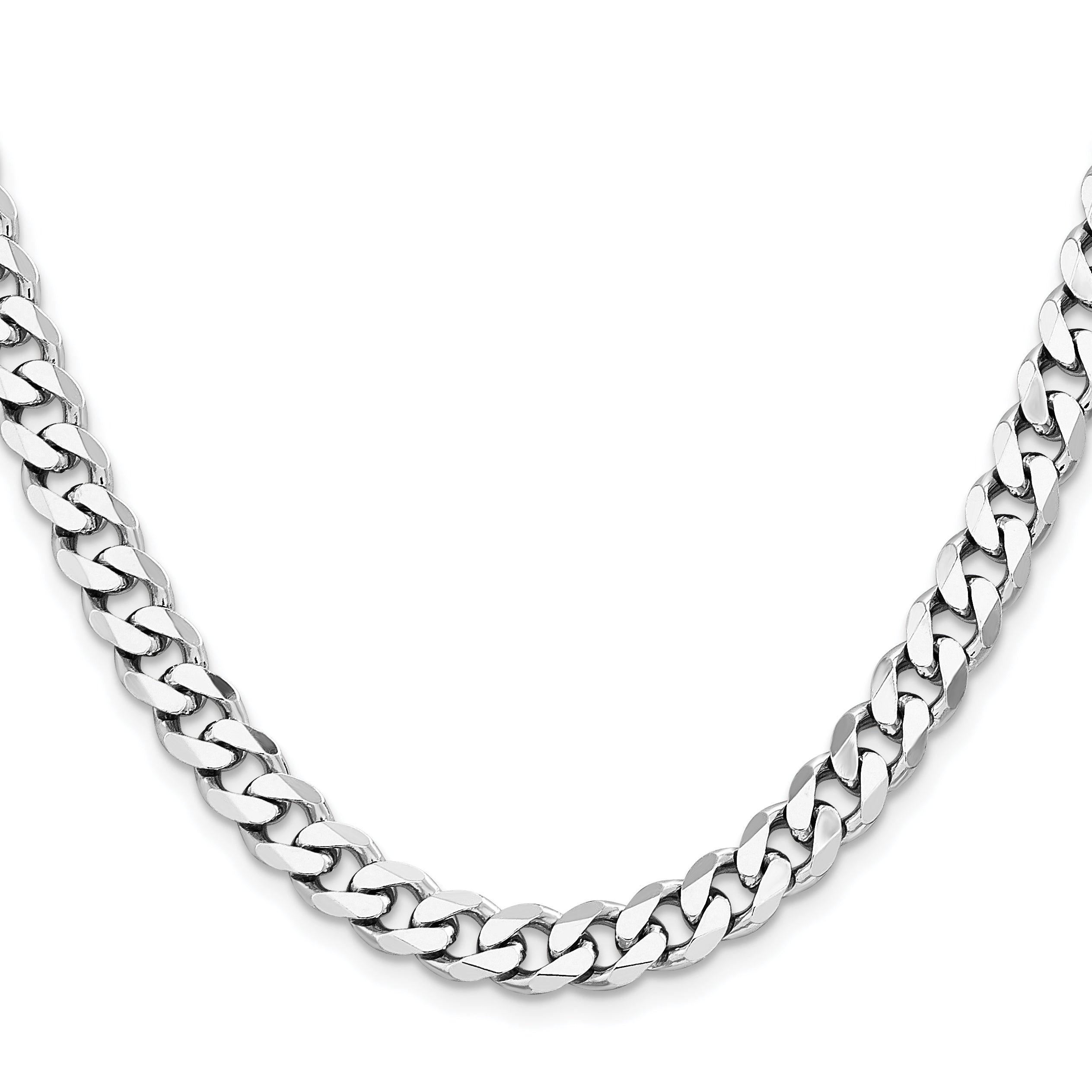 Sterling Silver Rhodium-Plated Curb Chain Necklace 7.5mm Secondary image