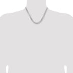 Sterling Silver Rhodium-plated 7.5mm Curb Chain