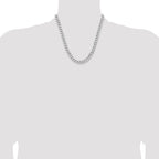 Sterling Silver Rhodium-Plated Curb Chain Necklace 7.5mm