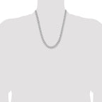 Sterling Silver Rhodium-plated 7.5mm Curb Chain