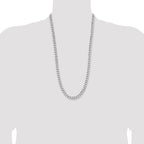 Sterling Silver Rhodium-plated 7.5mm Curb Chain