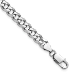 Sterling Silver Rhodium-plated 7.5mm Curb Chain