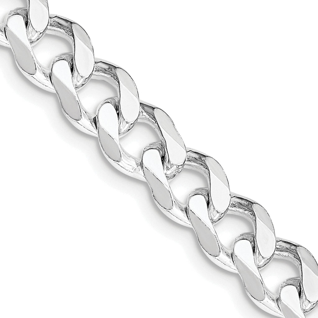 Sterling Silver Rhodium-Plated Curb Chain Necklace 7.5mm